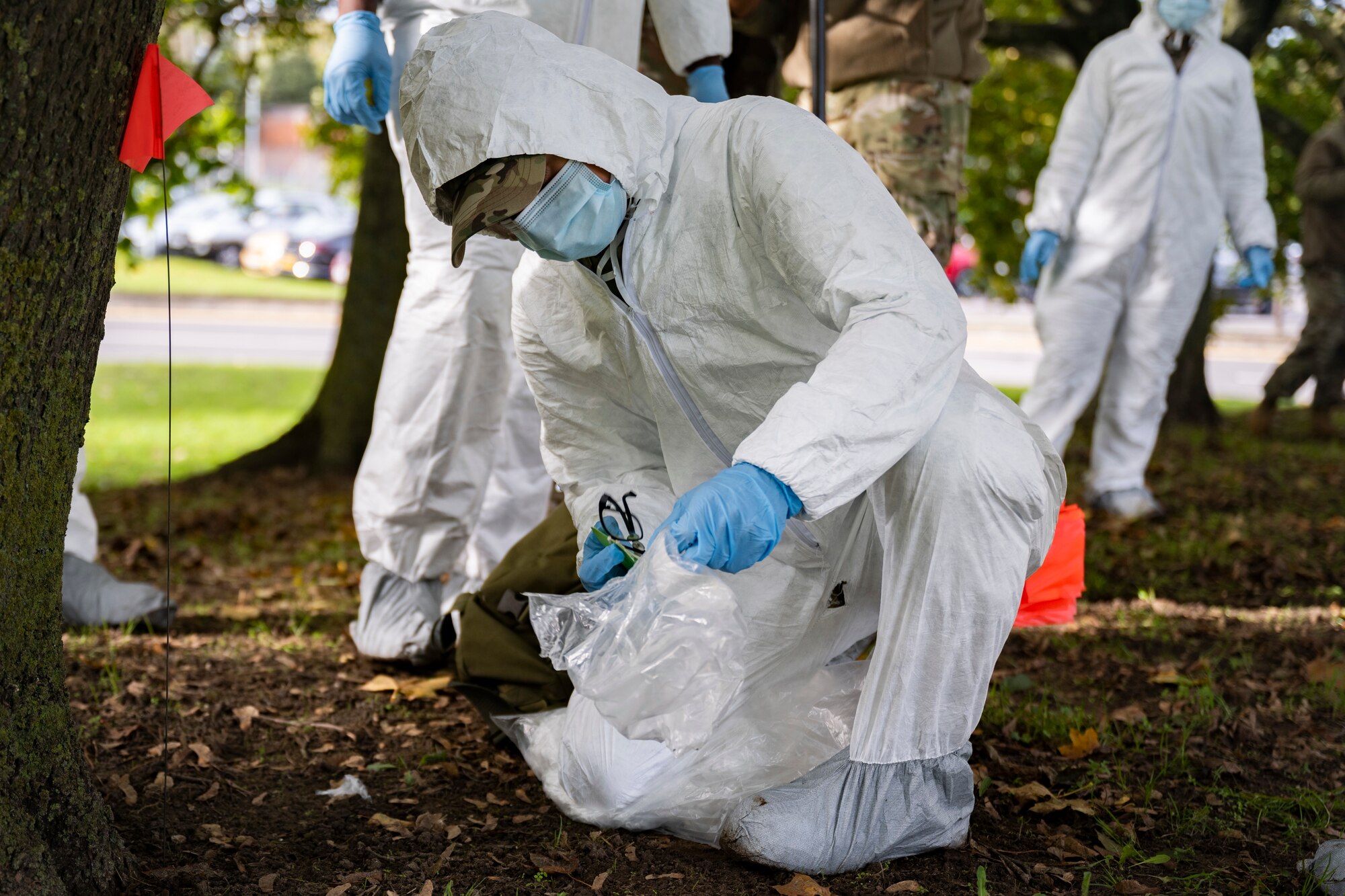 100th FSS Airmen simulated a search and recovery team to recover personal effects and human remains.