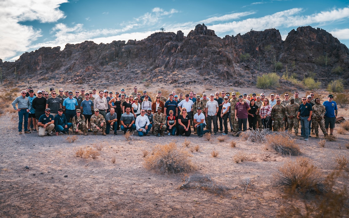 Luke AFB honorary commanders engage in an overnight event at Gila Bend, AZ.