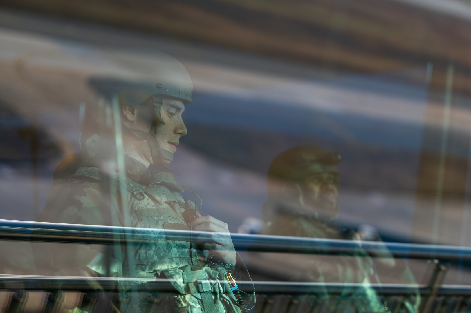 8th Operations Support Squadron air traffic control watch supervisors, observe the take-off of an F-16 Fighting Falcon during Vigilant Defense 24 at Kunsan Air Base