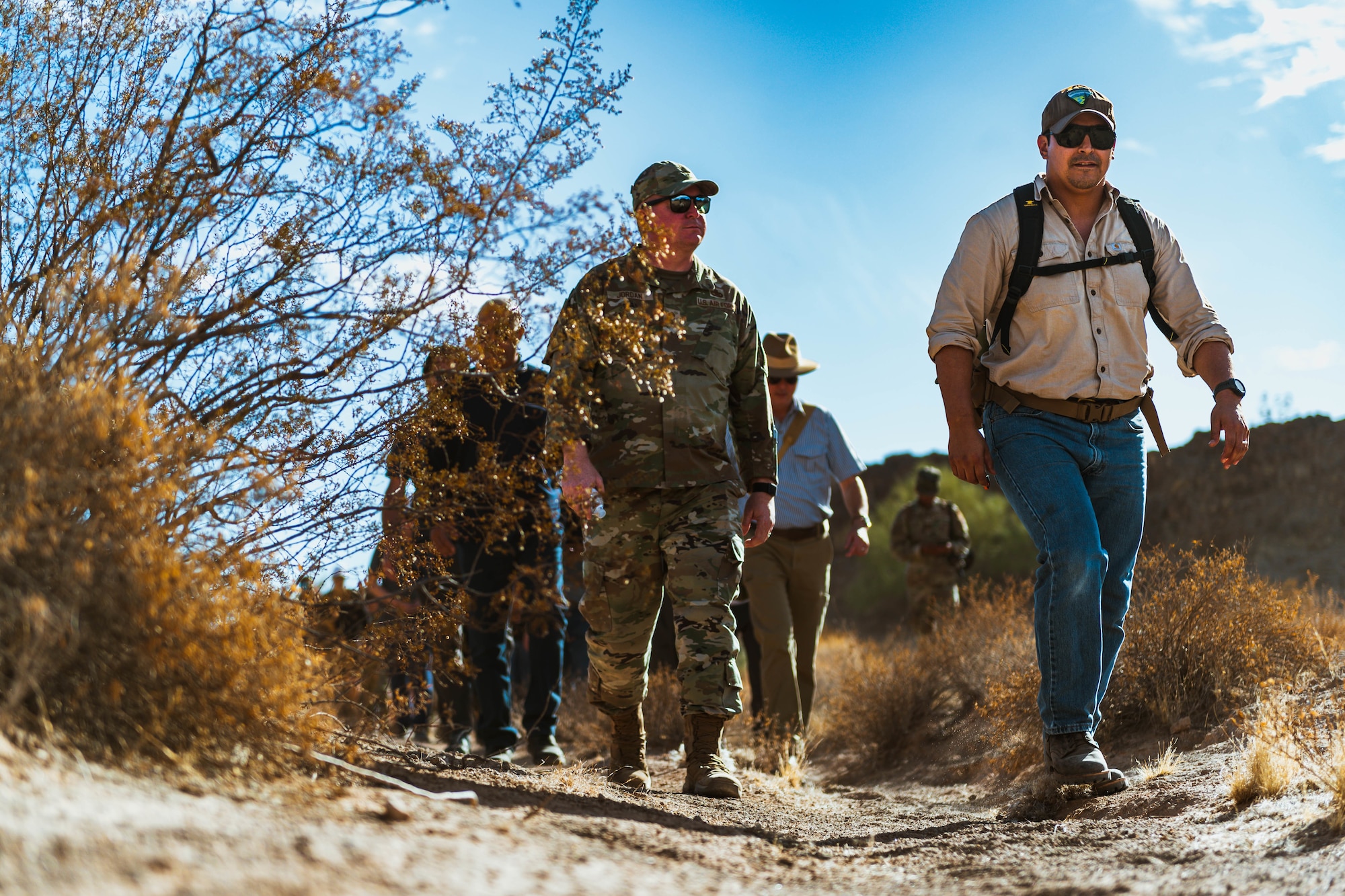 Luke Air Force Base Honorary Commanders hike at Chris Glyphs archaeological site