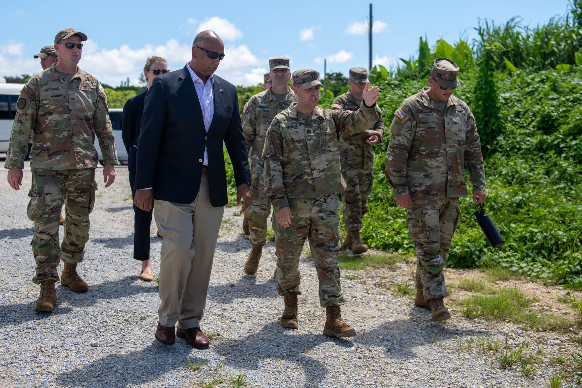 Capt. Brasfield touring Dr. Chaudhary around Air Defense systems