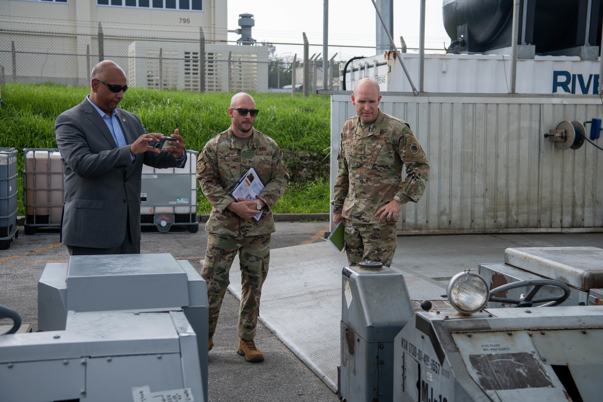 Dr. Chaudhary alongside Col. Evans inspecting infrastructure