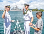 Cmdr. James Barclay, officer in charge of the Naval Undersea Warfare Center Division, Keyport, Detachment Pacific, was promoted during a ceremony on Joint Base Pearl Harbor-Hickam, Hawaii, Aug. 25, 2023.
