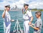 Cmdr. James Barclay, officer in charge of the Naval Undersea Warfare Center Division, Keyport, Detachment Pacific, was promoted during a ceremony on Joint Base Pearl Harbor-Hickam, Hawaii, Aug. 25, 2023.