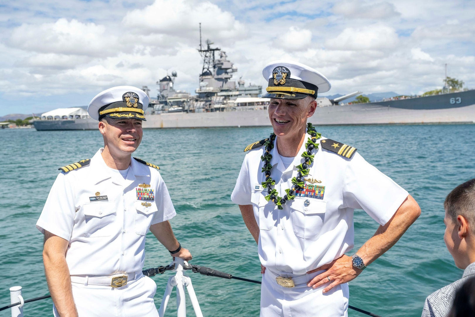 Cmdr. James Barclay, officer in charge of the Naval Undersea Warfare Center Division, Keyport, Detachment Pacific, was promoted during a ceremony on Joint Base Pearl Harbor-Hickam, Hawaii, Aug. 25, 2023.