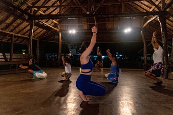 HM2 Leianna Adame teaches a Polynesian dance class in Koror, Palau.