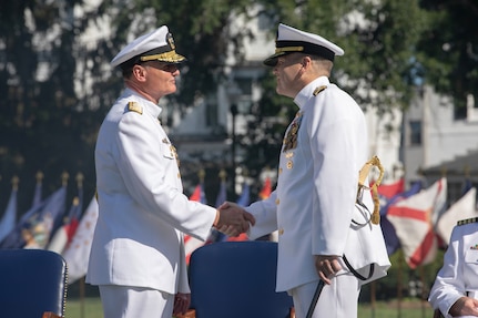 Rear Adm. Thomas J. Anderson relieved Vice Adm. William J. Galinis as (acting) Commander, Naval Sea Systems Command