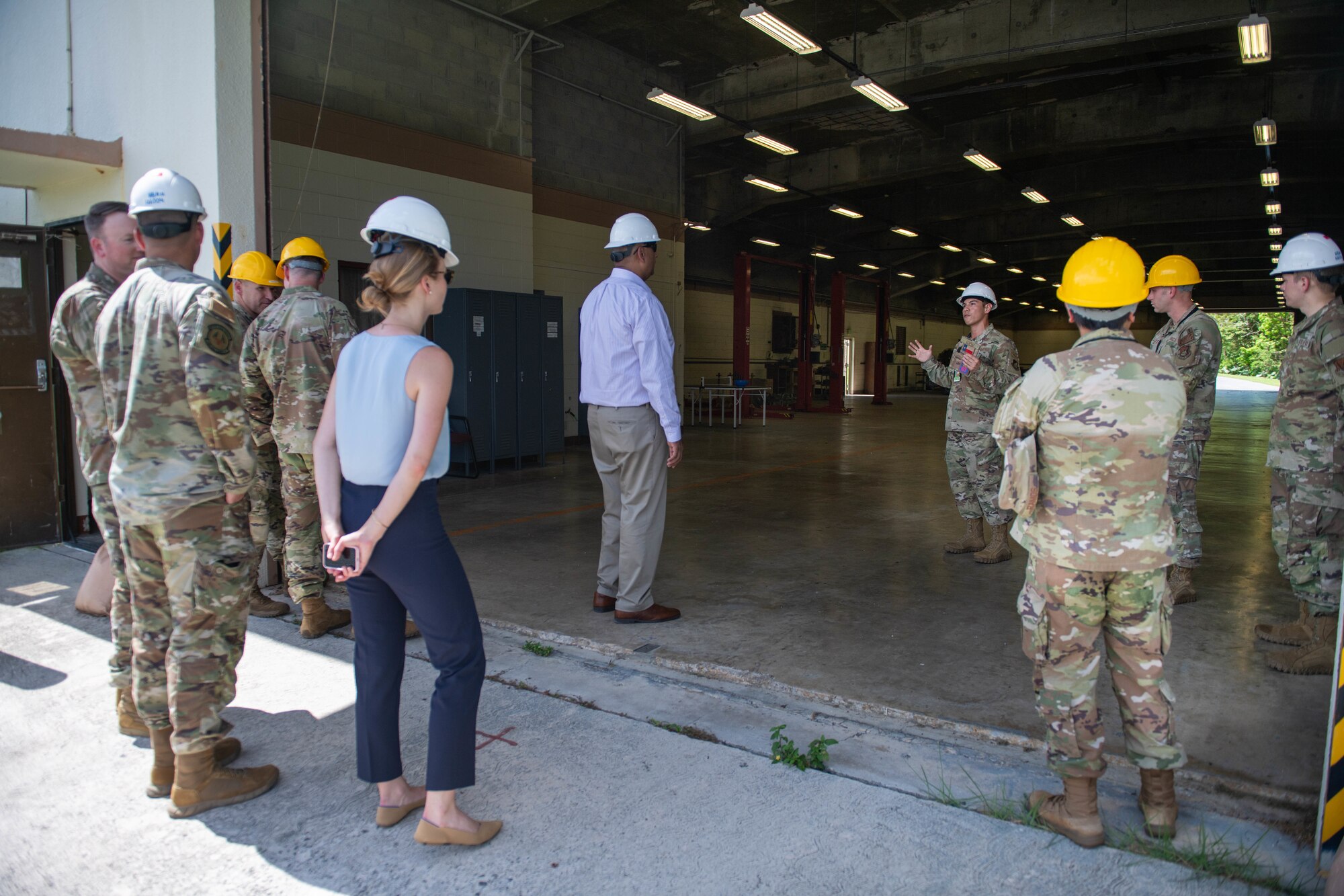 Dr. Chaudhary being briefed on 18Muns infrastructure by TSgt. Lopez