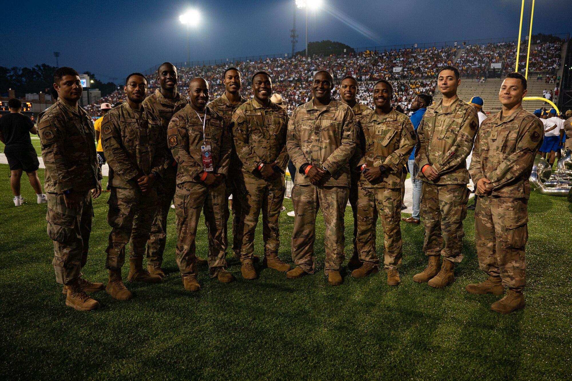 The crew performed a flyover featuring an AC-130J Gunship to kick off the Red Tails Classic football game between Tuskegee University and Fort Valley State.