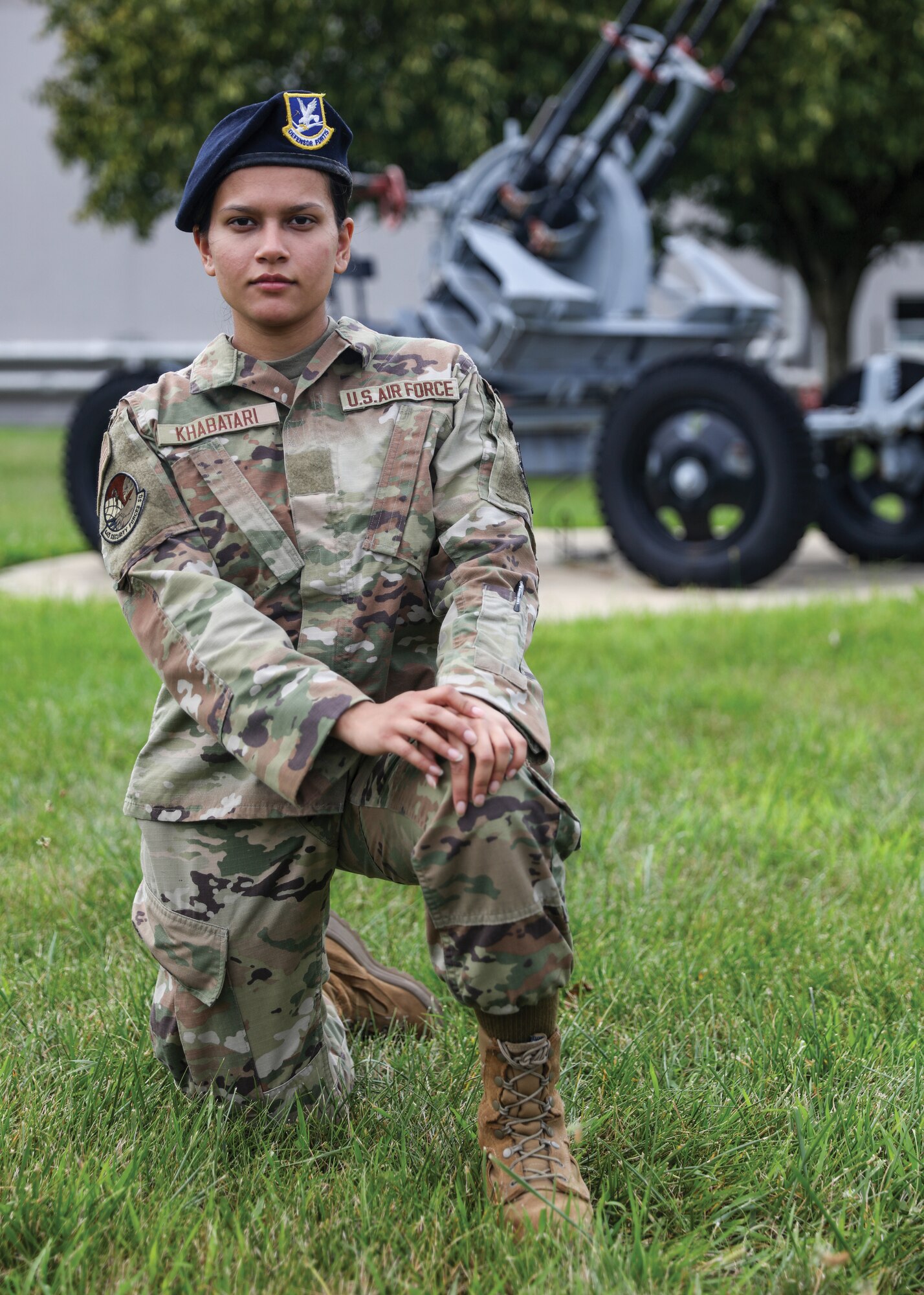 Airman Basic Puja Khabatari, 445th Security Forces Squadron fire team member, is the 445th Airlift Wing September Spotlight Performer.