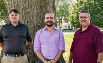 IMAGE: Timothy Van Drew, Xavier Sidney and Robert Quinnan (left to right) of the Integrated Combat Systems Department at Naval Surface Warfare Center Dahlgren Division were members of the Marine Air Defense Integrated System Desktop Trainer Team that earned the 2023 NAVSEA Warfare Centers Innovation Award.