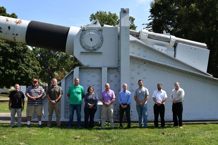 IMAGE: Jimmy Swift, Jonathan Holbrook, Jason Staples, Corey Blake, Mary “Chele” Kelly, George Scott, Paul Wingeart, Scott Smith, Daniel Eberly and James Rinko (left to right) of the Integrated Engagement Systems Department were members of the USS Gerald R. Ford (CVN 78) MK 38 Failure Investigation Team that earned the 2023 NAVSEA Warfare Centers Technical Support Services Award. Not pictured: Chad Finch, Christopher Corvetti, Andrew Green, Justin Lescar, James McConkie, Edwin Regan, Rachel Scott, George Smith and Sarah Strand.