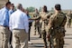 Col. Kenneth McGhee, 91st Missile Wing commander, briefs Mr. John Keast, United States Senate Armed Services Committee staff director for U.S. Senator Roger Wicker, and other members of the tour during a demonstration at Missile Alert Facility  Oscar-1 at Minot, North Dakota, Aug. 30, 2023. Defenders are responsible for the secure entry and exit of all personnel at MAF sites. (U.S. Air Force Photo by Airman 1st Class Alexander Nottingham)