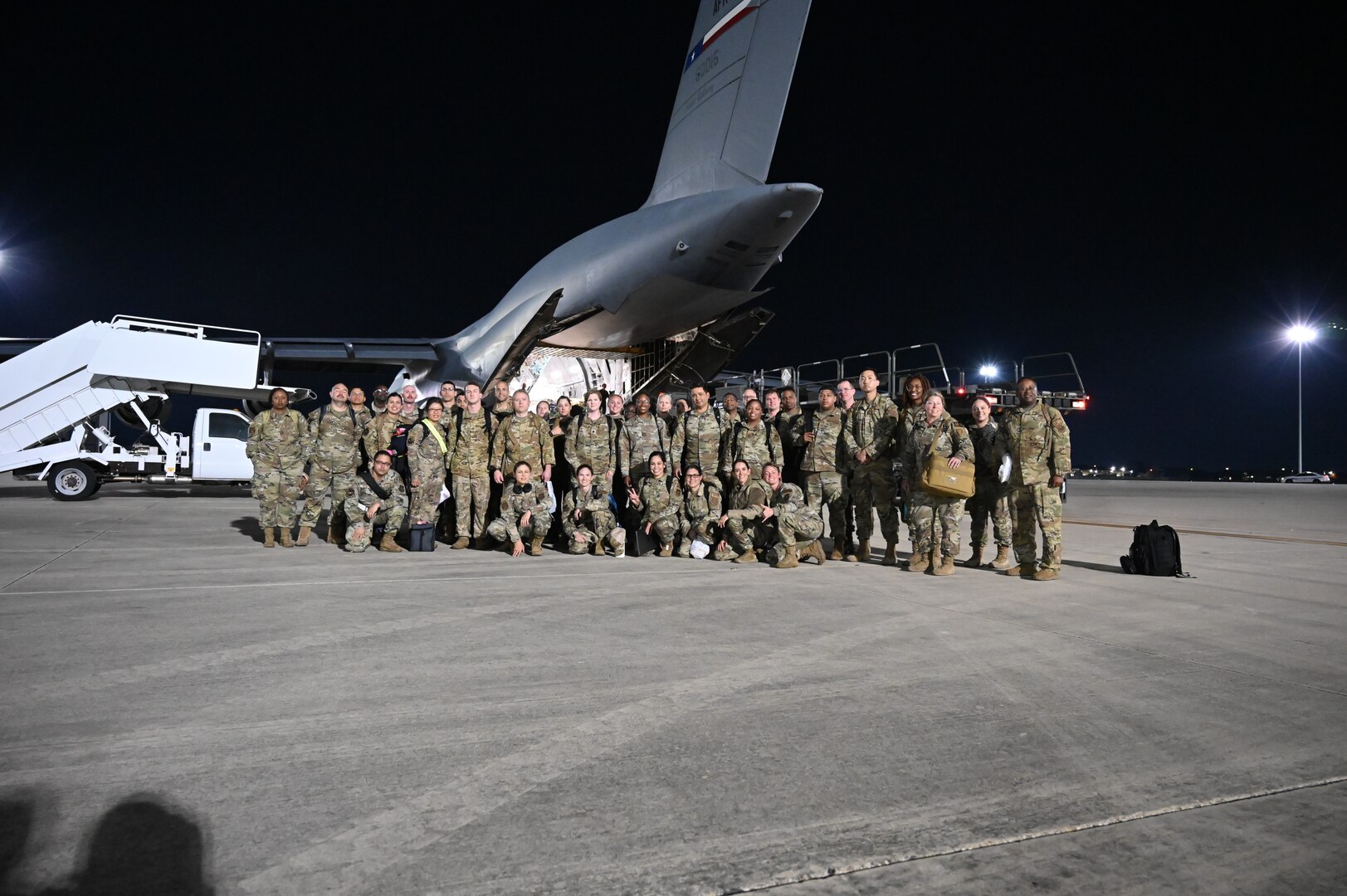 433rd Medical Squadron Airmen who participated in Patriot Medic 23 pose for a unit photo following their return to JBSA-Lackland on Aug. 29, 2023.