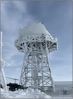 photo of long-range radar randome damaged on Battle Mountain, Nevada