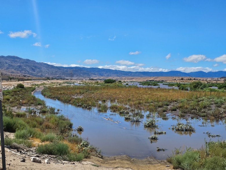 Mojave River Dam and its surrounding areas in San Bernardino County, California, are pictured Aug. 21, the day after Tropical Storm Hilary made landfall in Southern California.