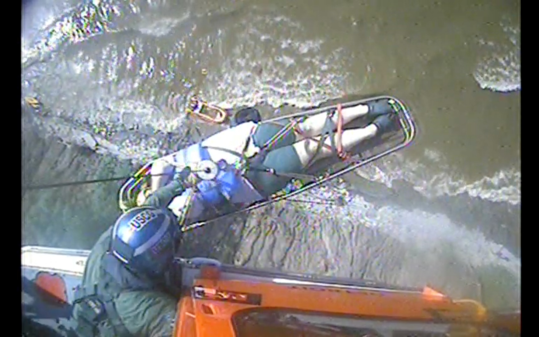 Coast Guard Air Station Detroit received a call from Coast Guard Sector Buffalo of a person who fell off their kayak and was pushed onto the cliffs in Lake Erie.