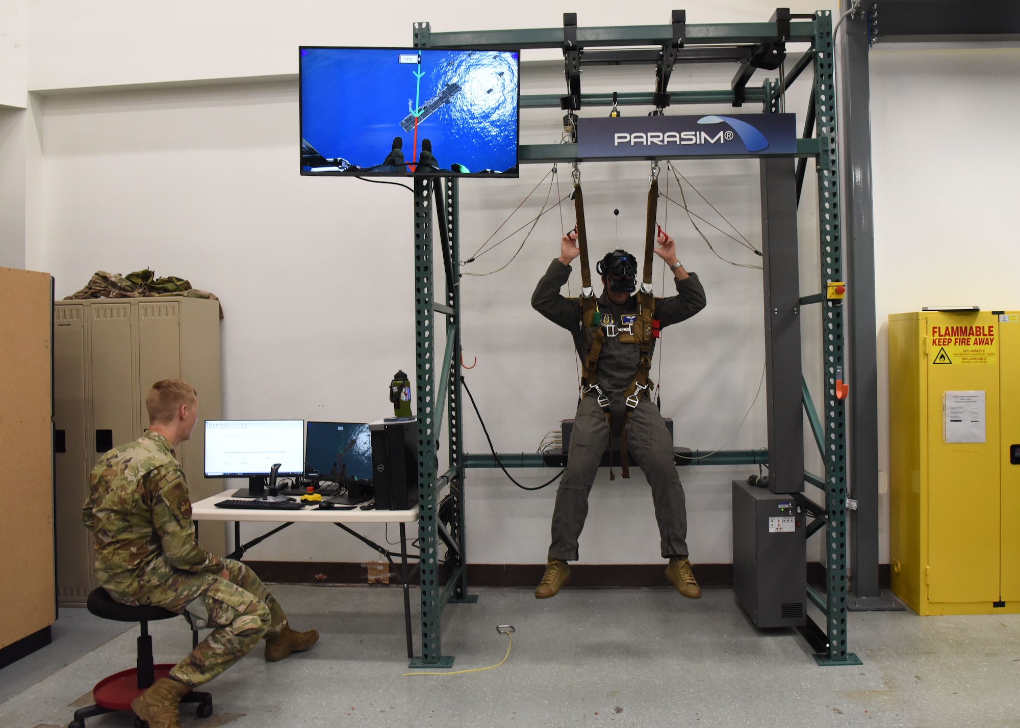 parachute training simulated