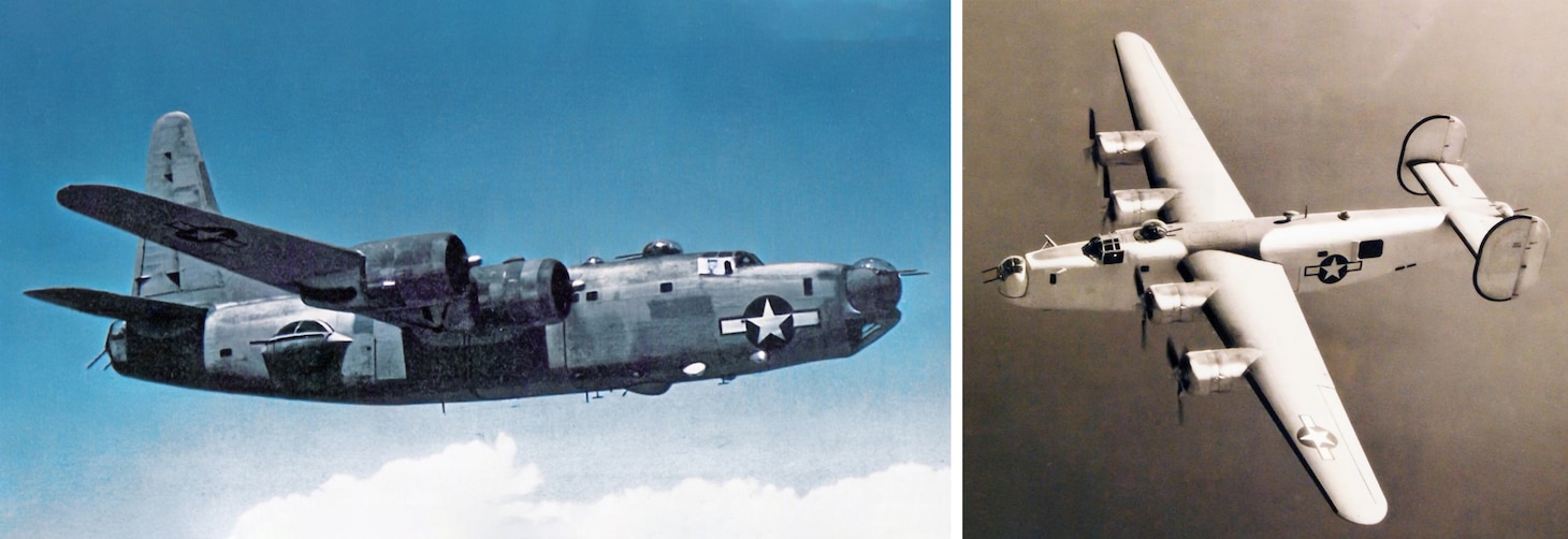These two photos show the aircraft in good detail, while certainly alike in general outward appearance, there were differences, not the least of which was their respective tail sections—its towering vertical tail stood some 22 feet atop the rear fuselage