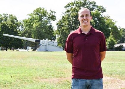 IMAGE; Naval Surface Warfare Center Dahlgren Division engineer and test and evaluation lead Andrew Simpson receives the U.S. Navy/U.S. Marine Corps Electromagnetic Spectrum Workforce Excellence Rising Star Award in recognition of his dedication, technical leadership and exceptional achievements in Spectrum supportability.