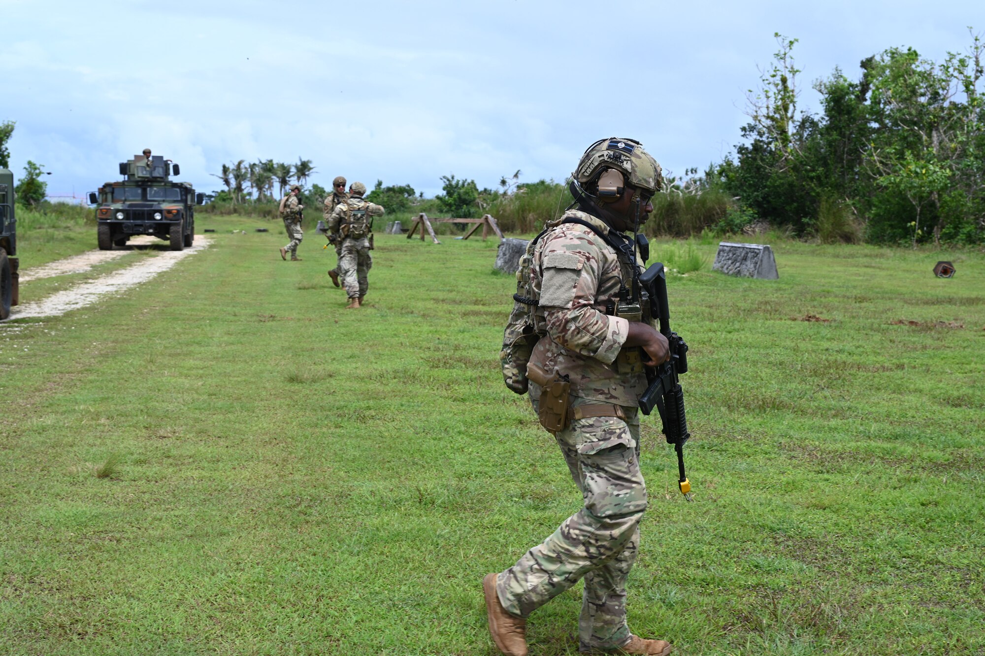 Airmen looks for simulated improvised explosive devices.