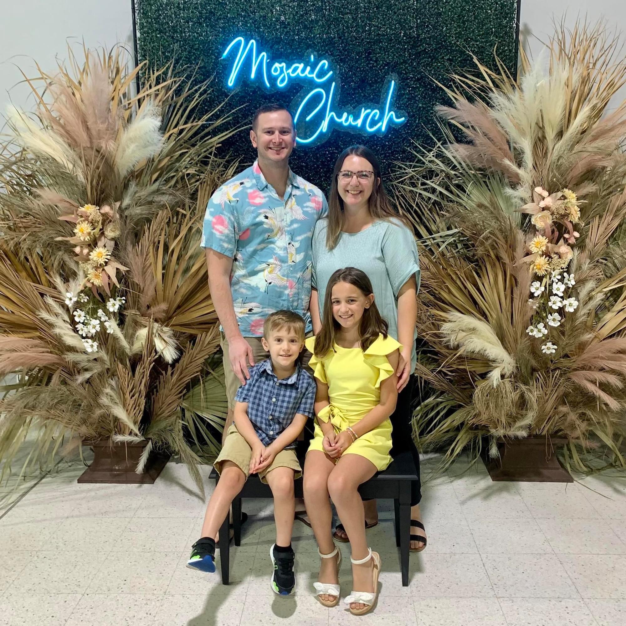 Courtesy photo of U.S. Air Force Tech. Sgt. Noble, 81st Training Wing commander's action group superintendent, his wife Elisa and his two kids, Caleb and Hadley, provided to Keesler Air Force Base, Mississippi, Aug. 15, 2023.