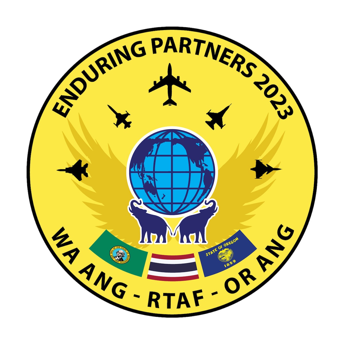 Graphic of a patch for Enduring Partners Engagement 2023
