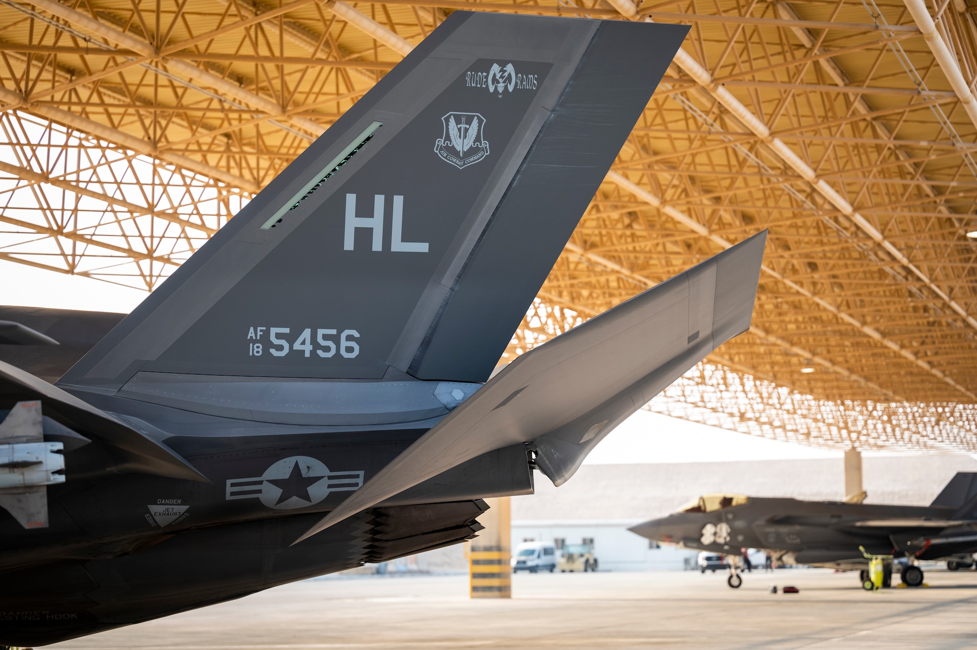 Aircraft parked on a flight line