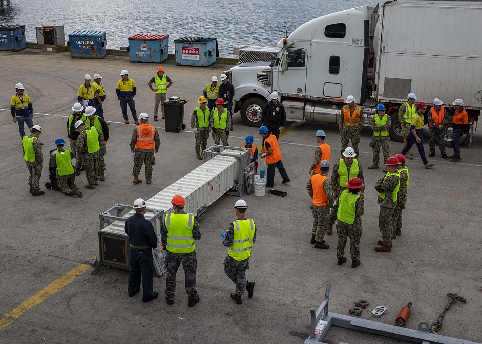 Destroyer USS Rafael Peralta completes first live missile on-load in ...