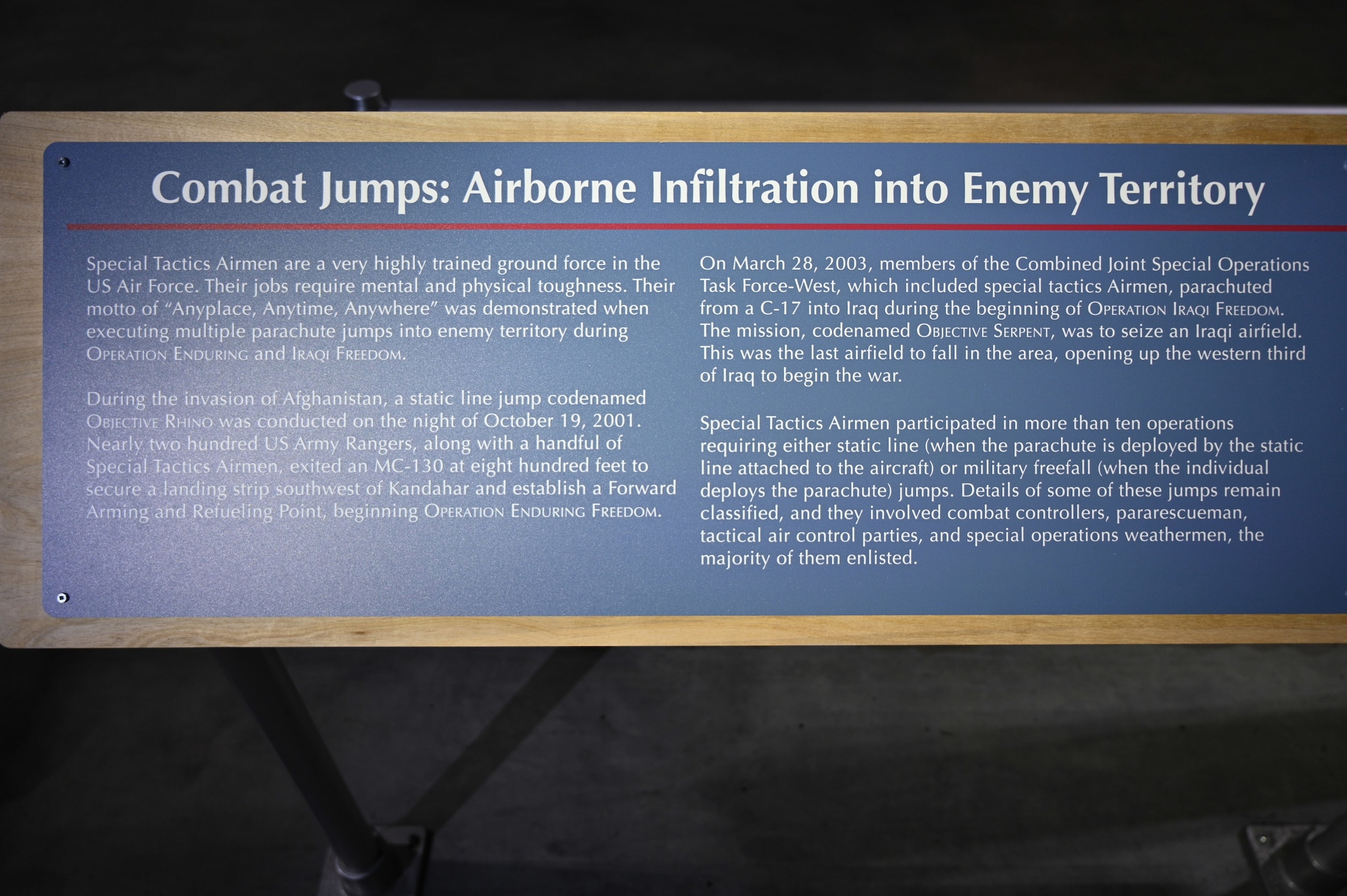 Combat Jumps exhibit