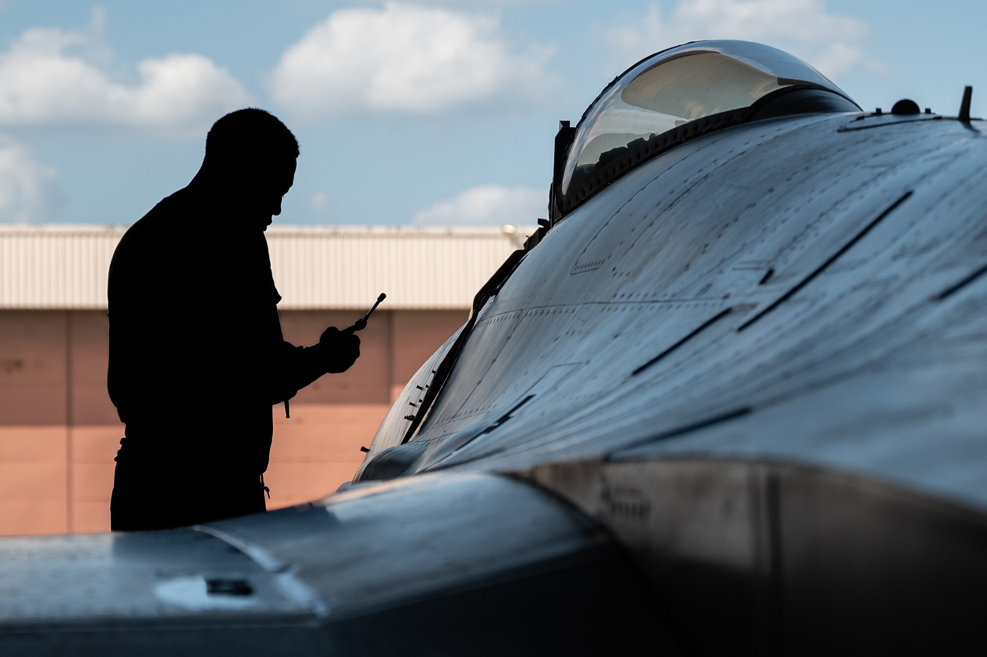 U.S. Air Force Senior Airman John Johnson, 36th Fighter Generation Squadron advanced avionics technician, conducts routine maintenance on F-16 Fighting Falcon avionics at Osan Air Base, Republic of Korea, Sep. 6, 2023. The 36th FGS is responsible for maintaining F-16’s assigned to the 36th Fighter Squadron. The advanced avionics integrated into the F-16s flown by the 36th Fighter Squadron are pivotal in ensuring their capacity to uphold air superiority, respond adeptly to diverse mission scenarios, and support the defense of 51 million people living in the ROK. (U.S. Air Force photo by Staff Sgt. Thomas Sjoberg)