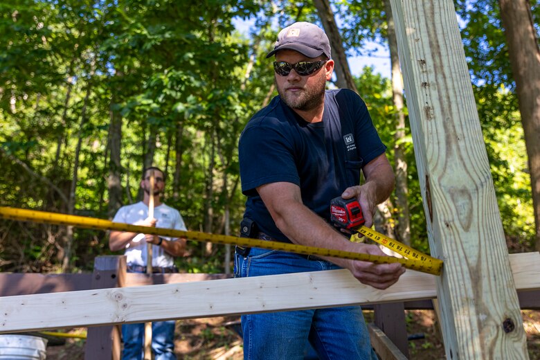Park rangers and maintenance workers add amenities for visitors at Stonewall Jackson