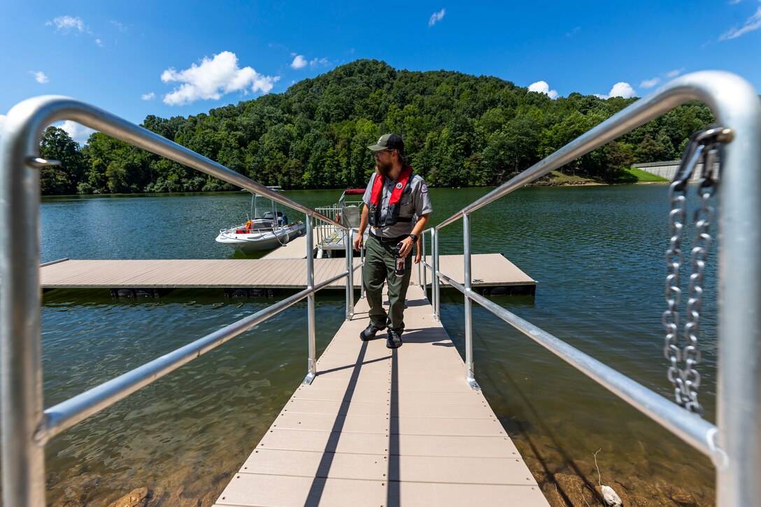 Park rangers and maintenance workers add amenities for visitors at Stonewall Jackson
