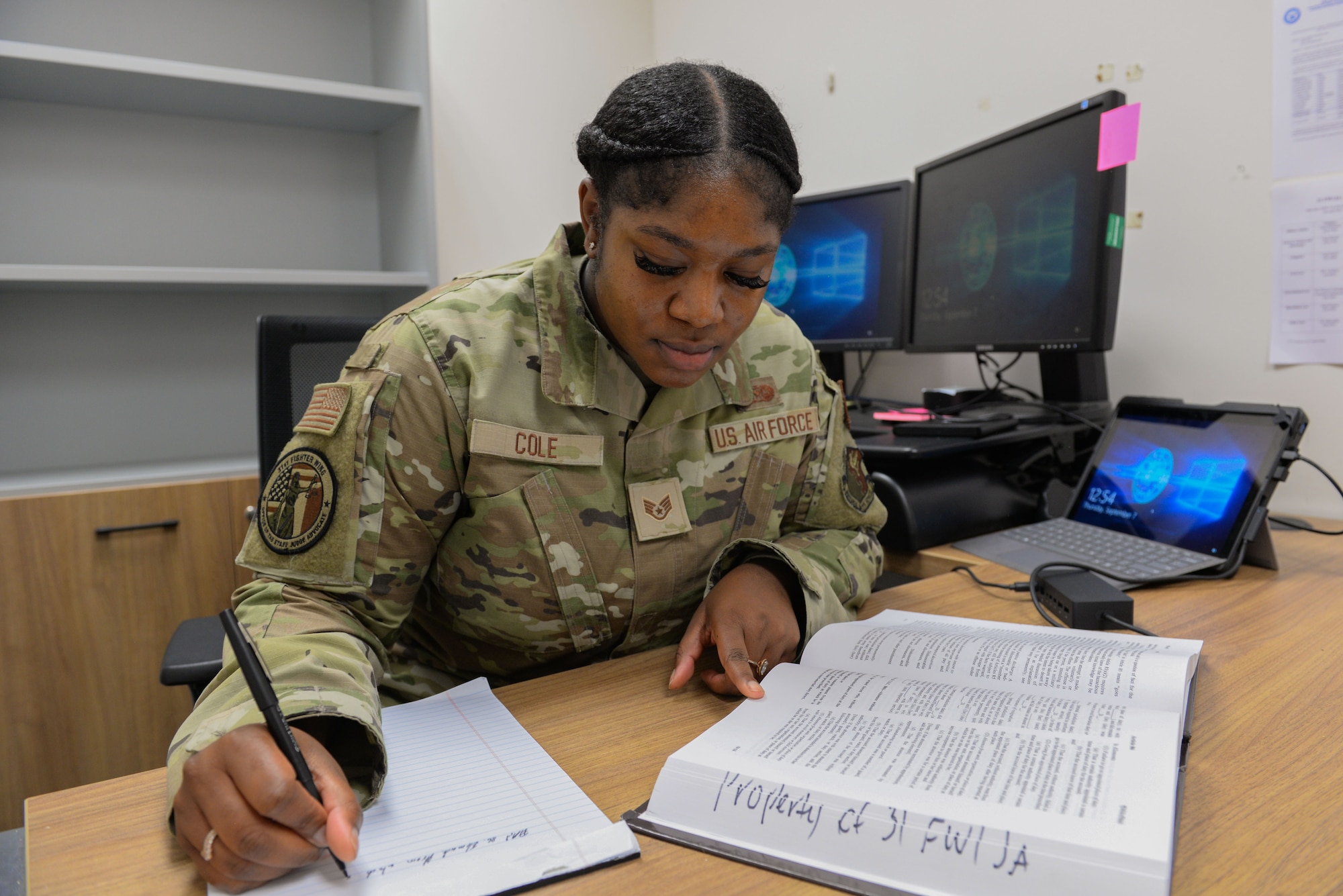 Woman studies UCMJ