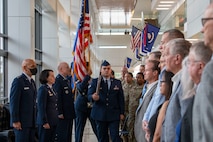 U.S. Air Force Airmen with flags