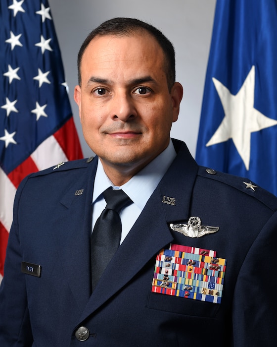 U.S. Air Force Brig. Gen. Humberto Pabon Jr., the assistant adjutant general-air, Puerto Rico Air National Guard, portrait taken at Muñiz Air National Guard Base, Carolina, Puerto Rico, Aug. 13, 2023. (U.S. Air National Guard photo by 2nd Lt. Eliezer Soto)