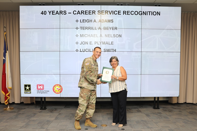 Forty-one SWG employees marked their anniversaries of federal employment at the one, five, 10, 15, 20-, 30-, 35- and 40-year points.