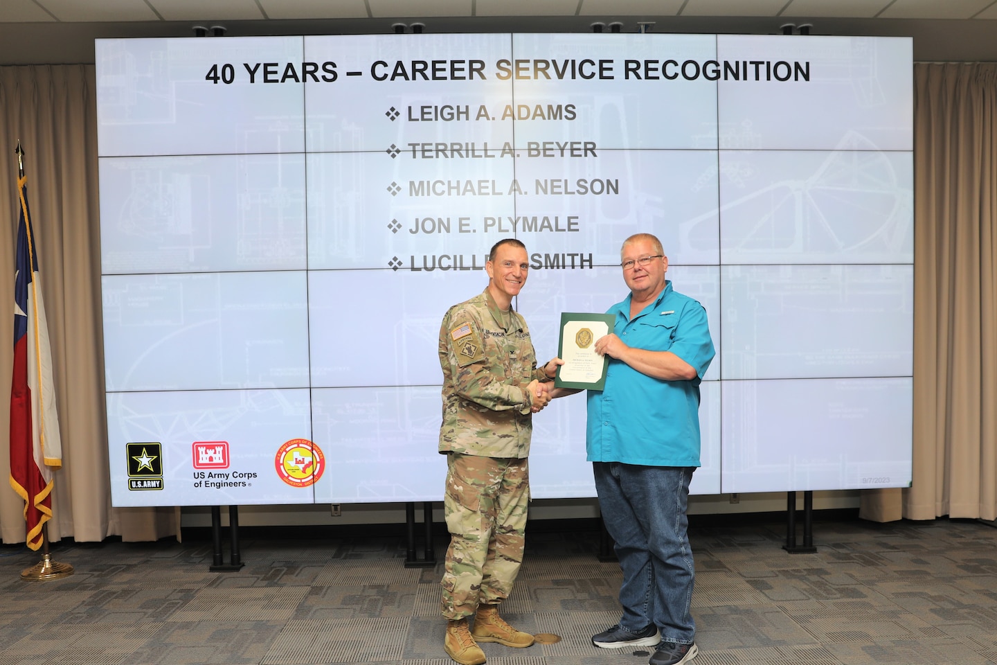 Forty-one SWG employees marked their anniversaries of federal employment at the one, five, 10, 15, 20-, 30-, 35- and 40-year points.