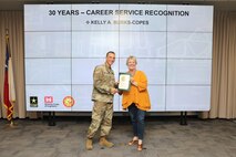 Forty-one SWG employees marked their anniversaries of federal employment at the one, five, 10, 15, 20-, 30-, 35- and 40-year points.