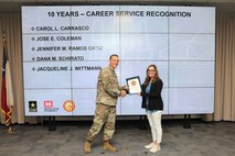 Forty-one SWG employees marked their anniversaries of federal employment at the one, five, 10, 15, 20-, 30-, 35- and 40-year points.