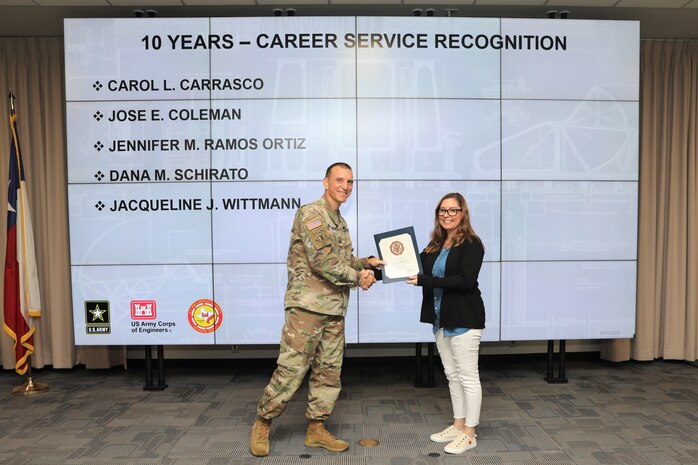 Forty-one SWG employees marked their anniversaries of federal employment at the one, five, 10, 15, 20-, 30-, 35- and 40-year points.