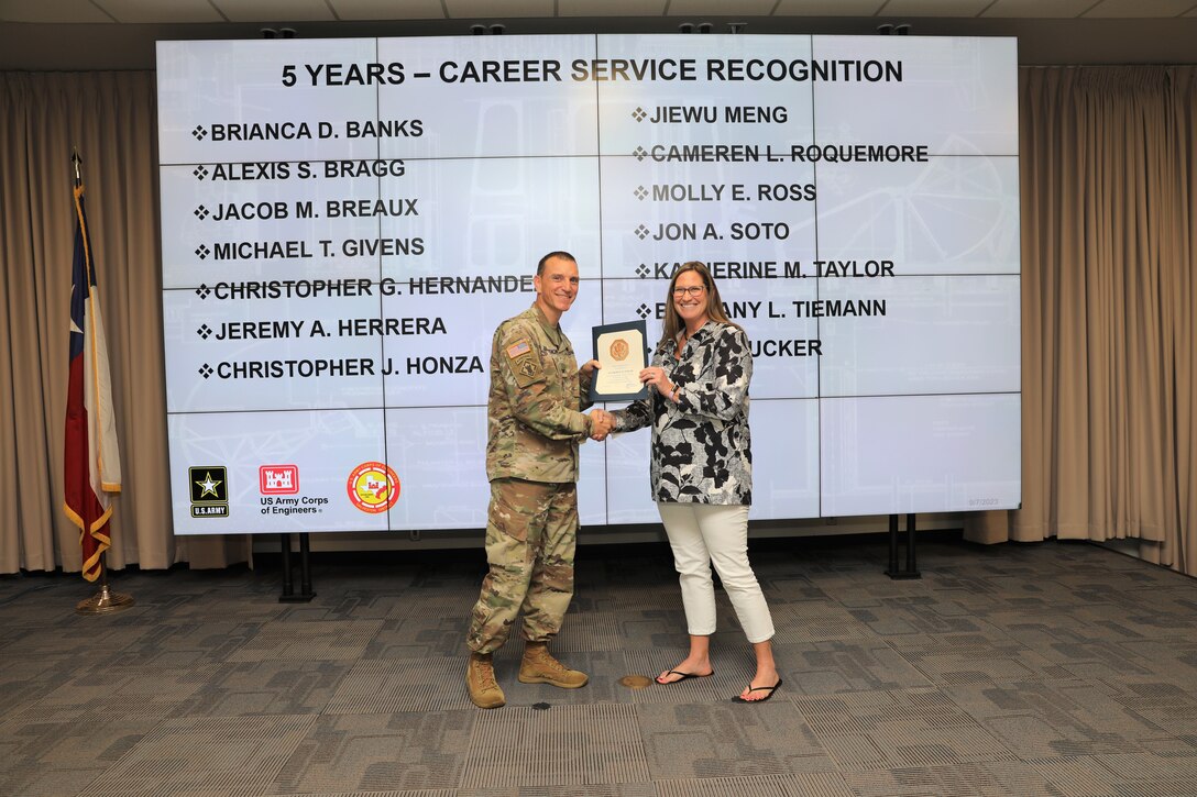 Forty-one SWG employees marked their anniversaries of federal employment at the one, five, 10, 15, 20-, 30-, 35- and 40-year points.