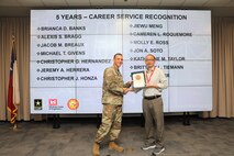 Forty-one SWG employees marked their anniversaries of federal employment at the one, five, 10, 15, 20-, 30-, 35- and 40-year points.