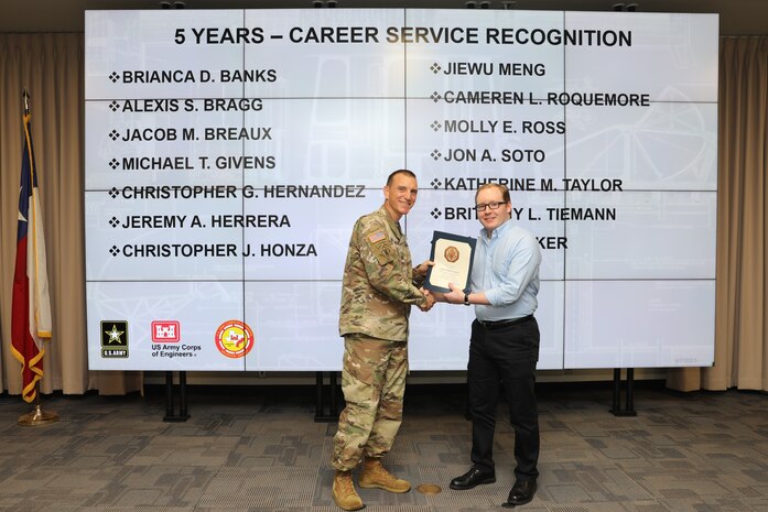 Forty-one SWG employees marked their anniversaries of federal employment at the one, five, 10, 15, 20-, 30-, 35- and 40-year points.