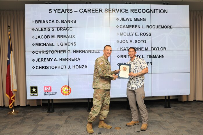 Forty-one SWG employees marked their anniversaries of federal employment at the one, five, 10, 15, 20-, 30-, 35- and 40-year points.