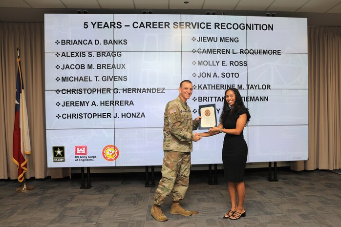 Forty-one SWG employees marked their anniversaries of federal employment at the one, five, 10, 15, 20-, 30-, 35- and 40-year points.