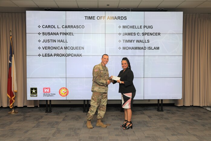 McQueen received the award for volunteering with the Recreation Committee in preparation for the SWG 2023 Corps Day.