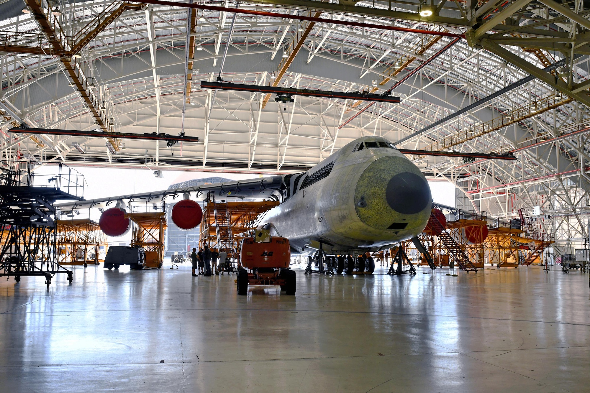 Airplane in hangar