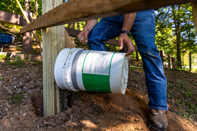 Park rangers and maintenance workers add amenities for visitors at Stonewall Jackson