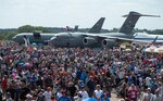 Crowds cheer on multiple acts as they perform, Aug. 26, 2023, during the Guardians of Freedom Airshow at the Lincoln Airport, Nebraska.